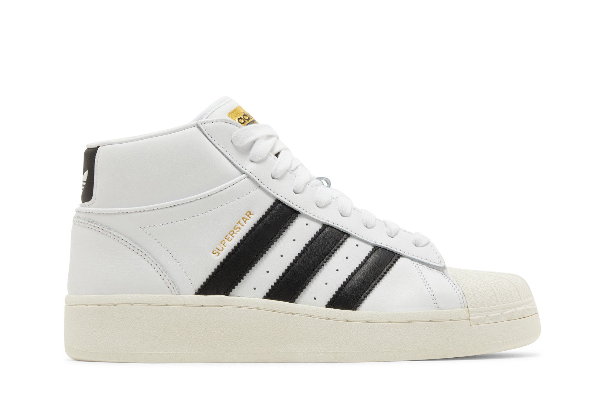 Size 10.0 Superstar XLG Mid White Black
