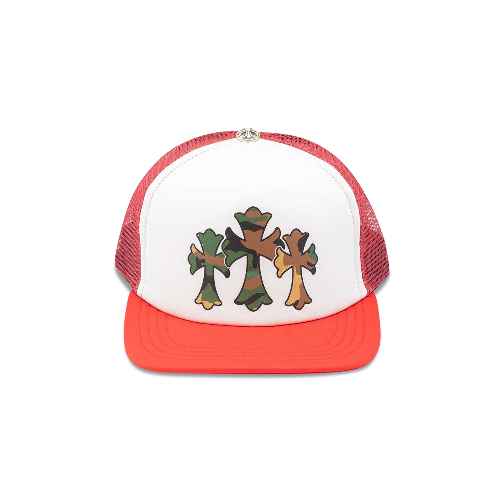 Buy Chrome Hearts Triple Cross Trucker Hat 'Red/White' - 1383