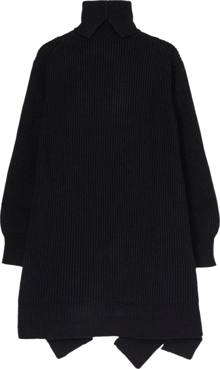 Yohji Yamamoto Wide High Neck Dress Black