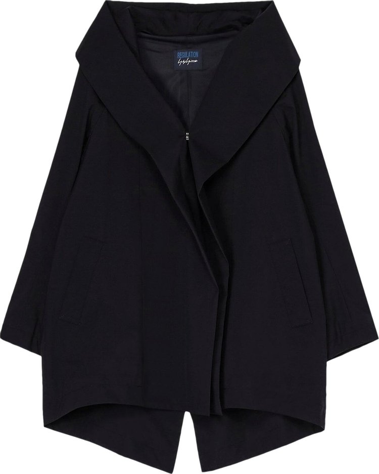 Yohji Yamamoto Hooded Cape Coat Black