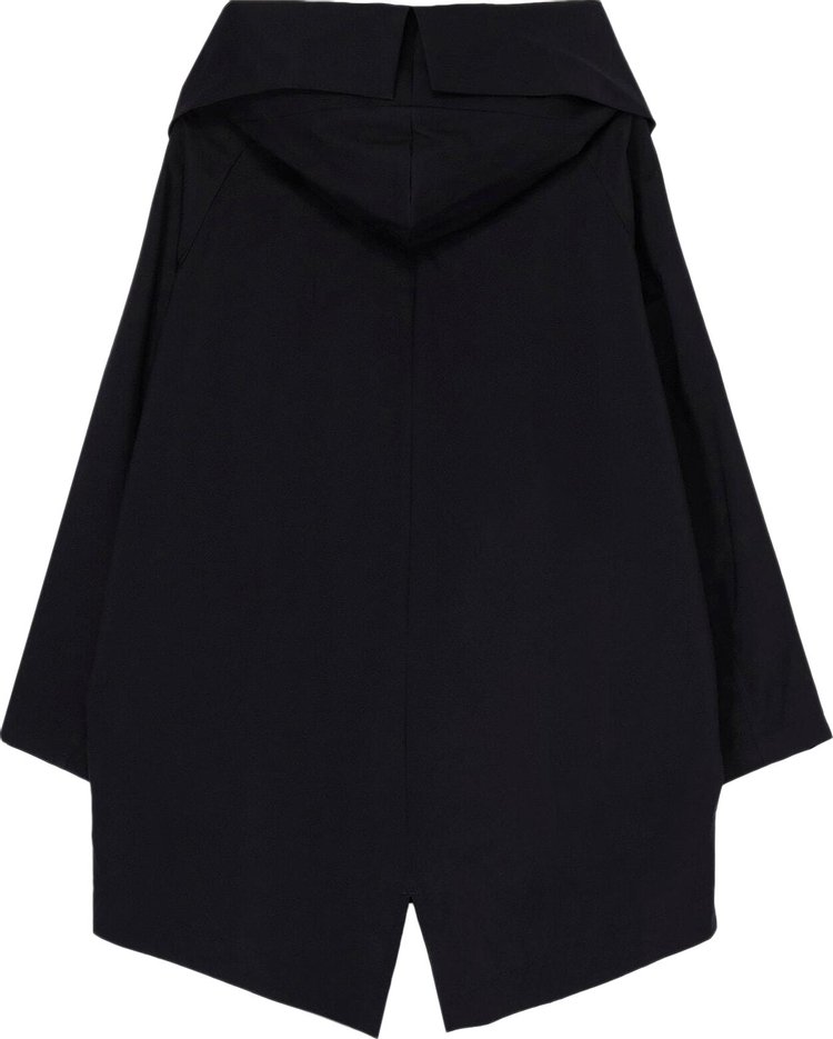 Yohji Yamamoto Hooded Cape Coat Black