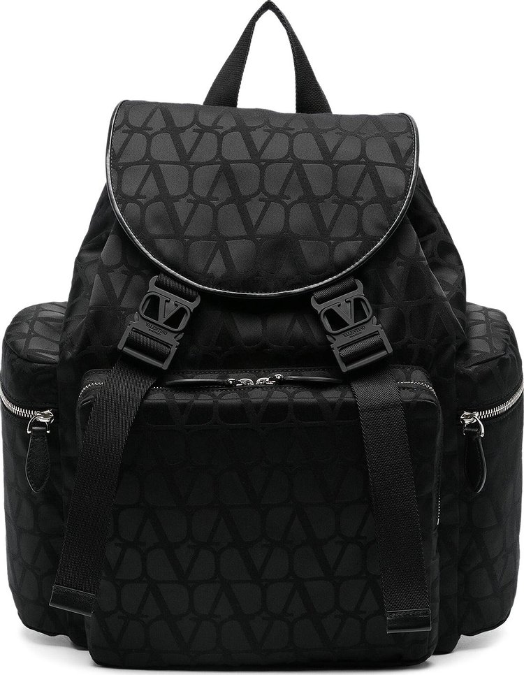 Valentino Garavani Toile Iconographe Backpack Black