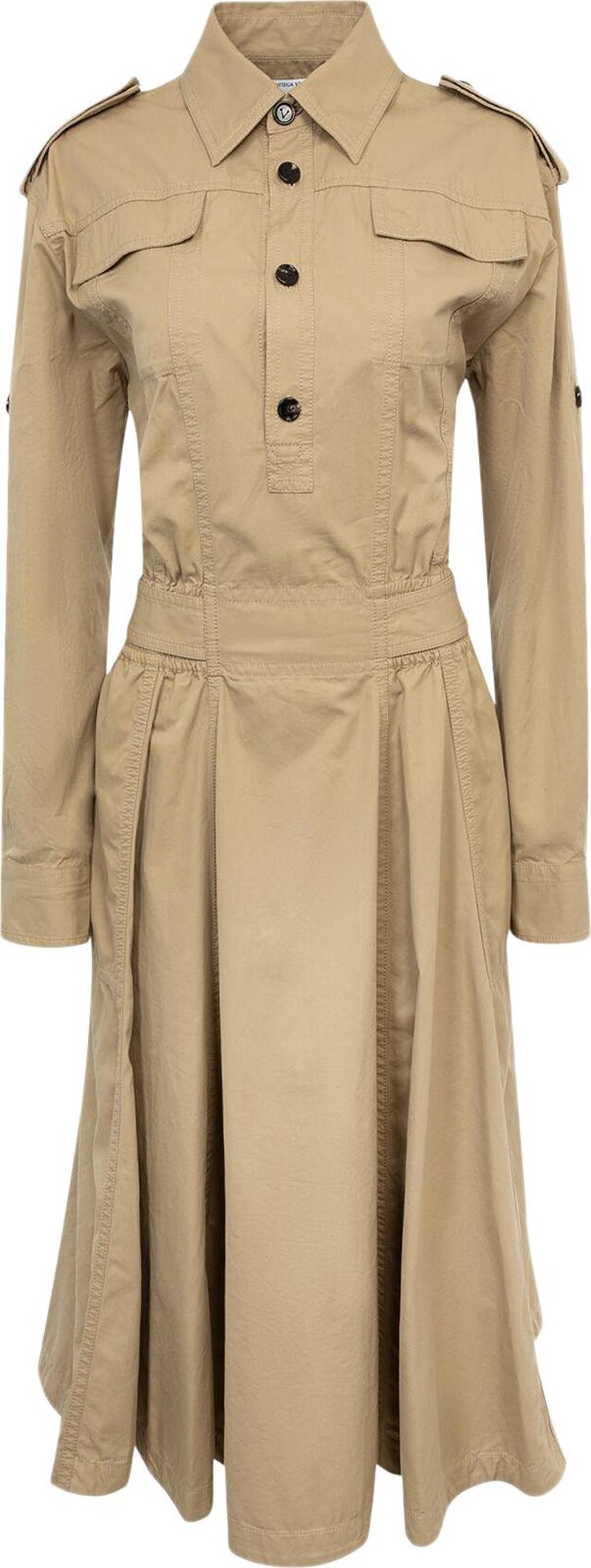 Bottega Veneta Twill Dress Desert Taupe