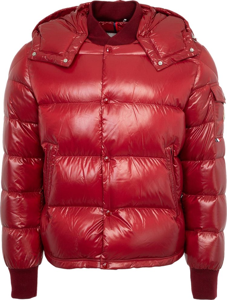 Moncler Salzman Hooded Down Jacket Dark Red