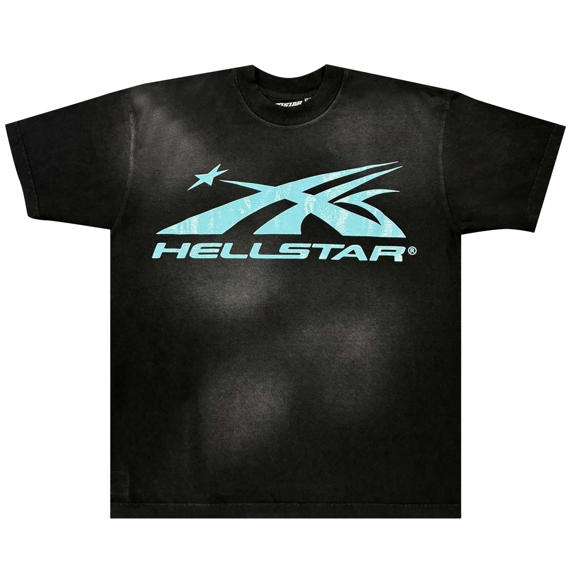 Buy Hellstar Sports Core Logo T-Shirt 'Black/Aqua Blue' - 9357