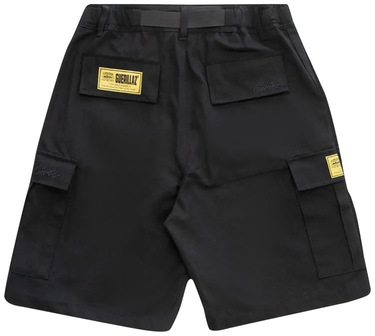 Corteiz RTW OG Alcatraz Cargo Shorts Triple Black