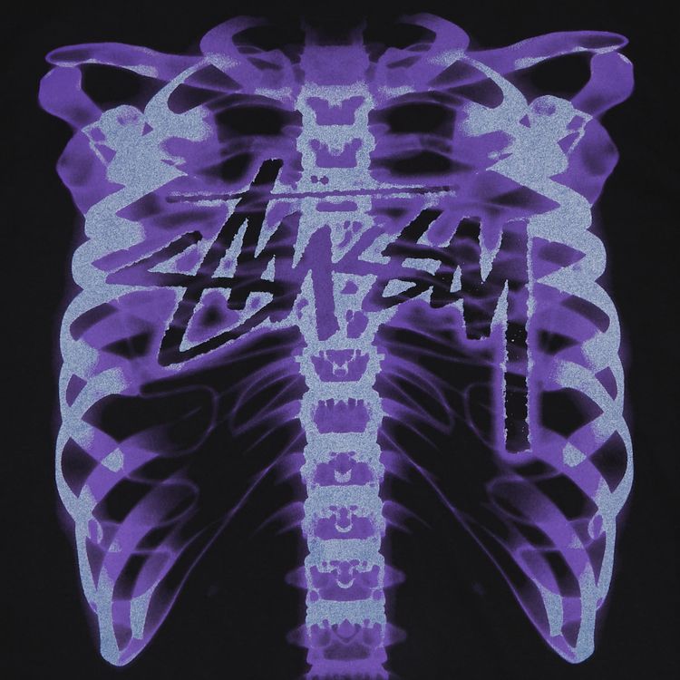 Stussy Rib Cage 3M Long Sleeve Tee Black