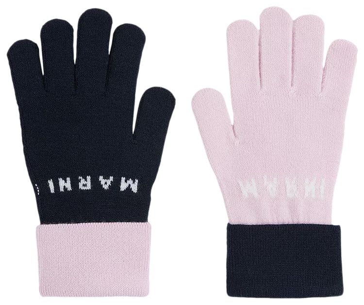 Marni Kids Mix Stripe Gloves PinkBlack