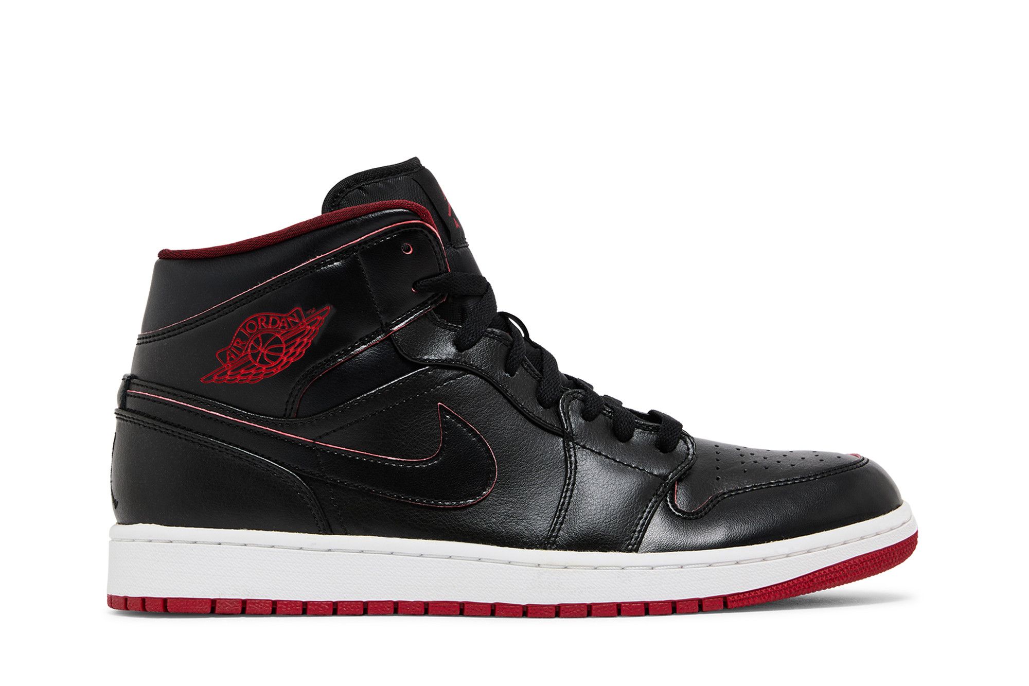 Buy Air Jordan 1 Mid Black Red 554724 028 GOAT