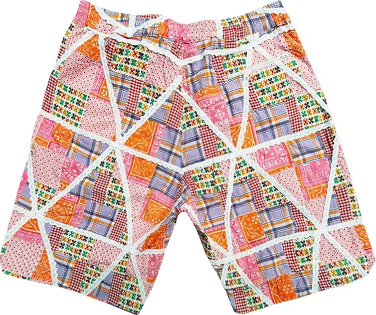 Engineered Garments BB Shorts Orange Lace Patchwork