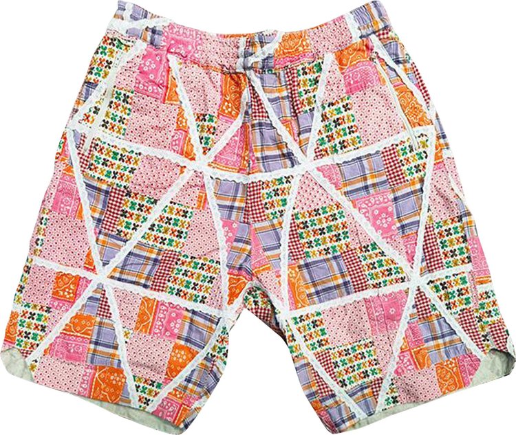 Engineered Garments BB Shorts Orange Lace Patchwork