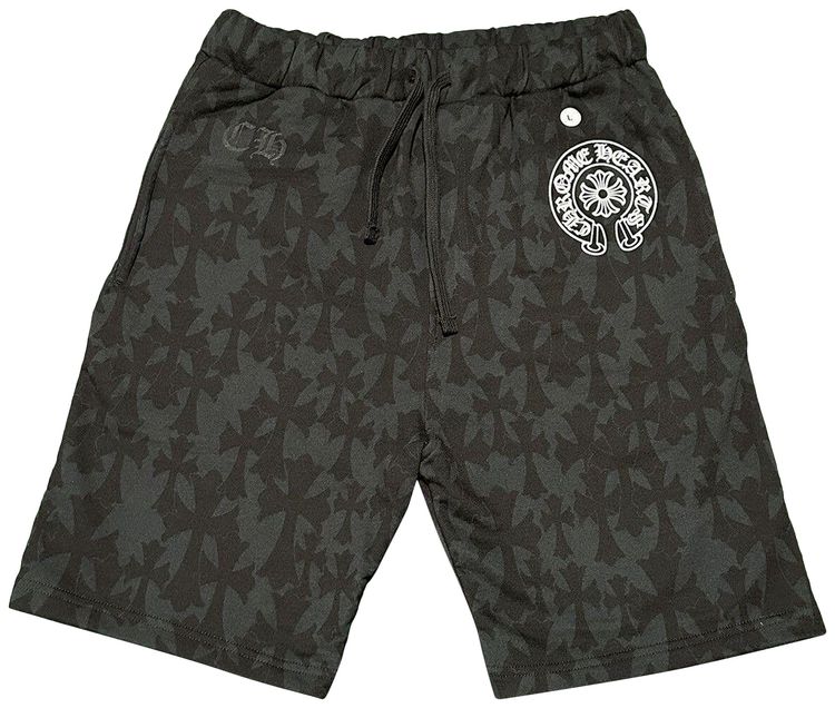 Chrome Hearts Cemetery Cross Sweatshorts Black