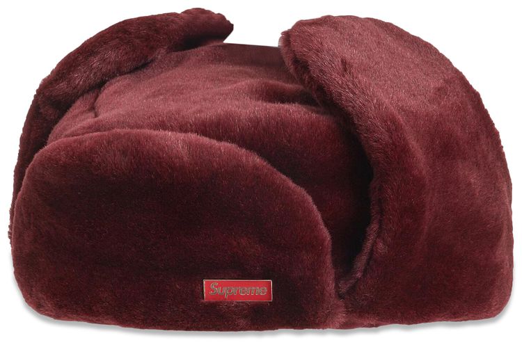 Supreme Faux Fur Ushanka Hat Burgundy