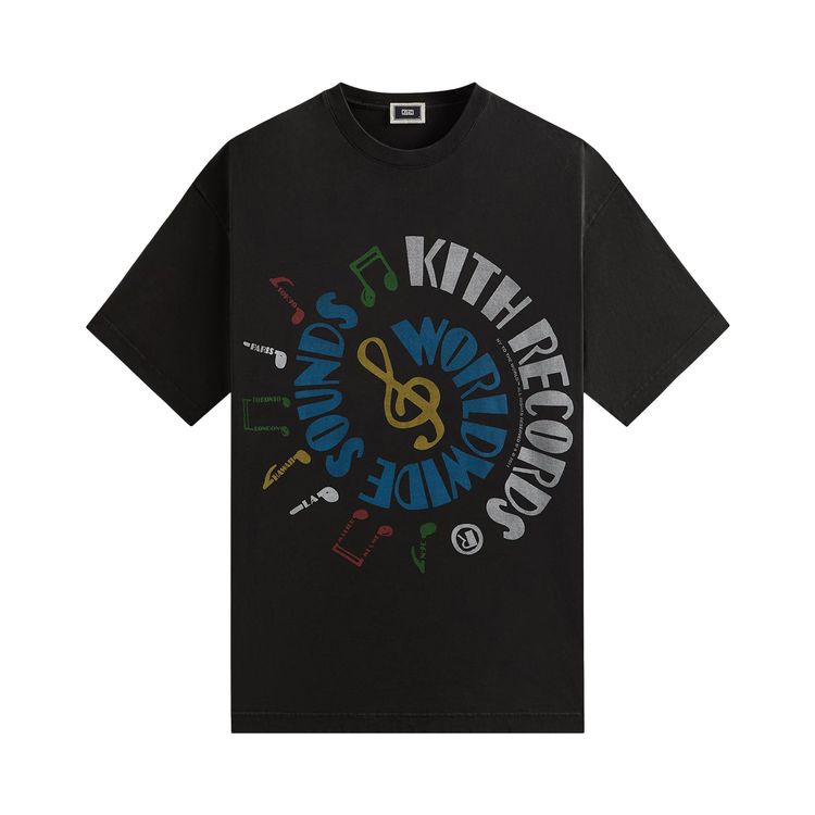 Buy Kith Records Vintage Tee 'Black' - KHM031984 001 | GOAT