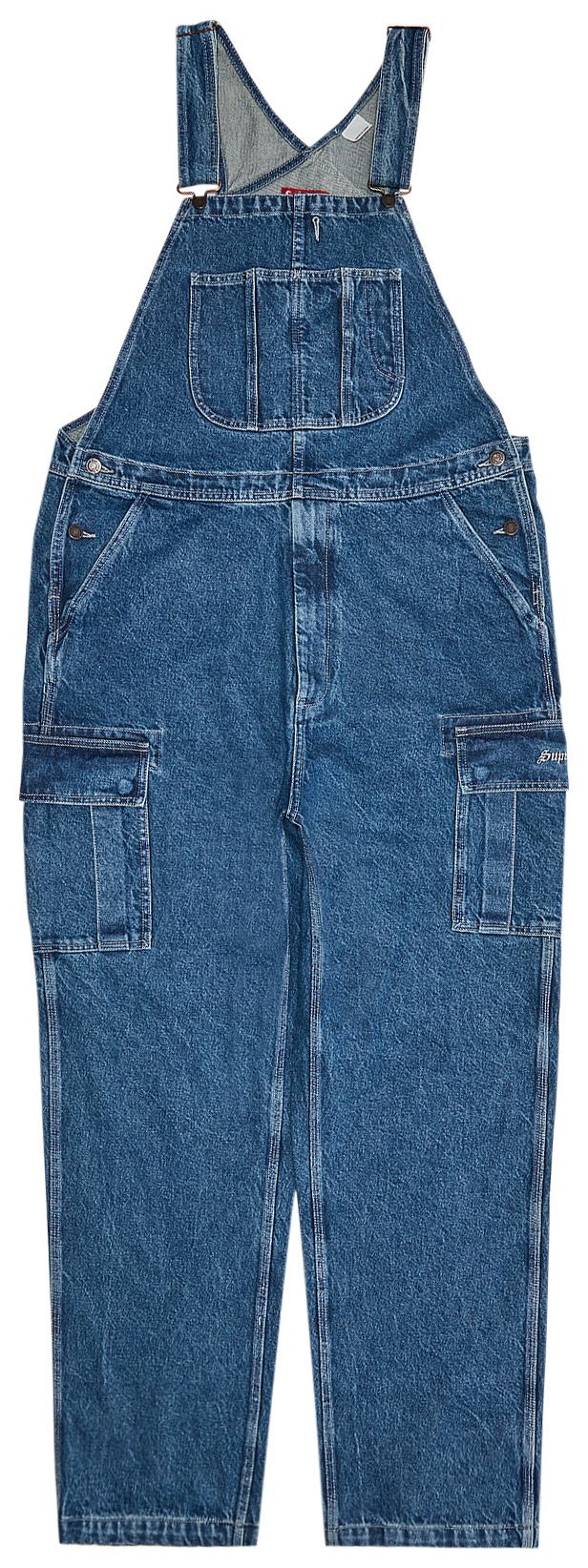 Supreme Cargo Denim Overalls Washed Blue