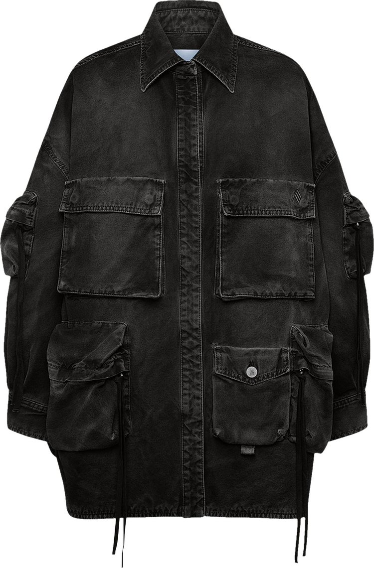 The Attico Fern Short Coat Black