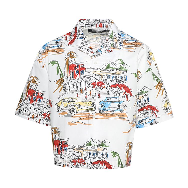 Jacquemus La Chemise Casaco Print Capri CarsWhite