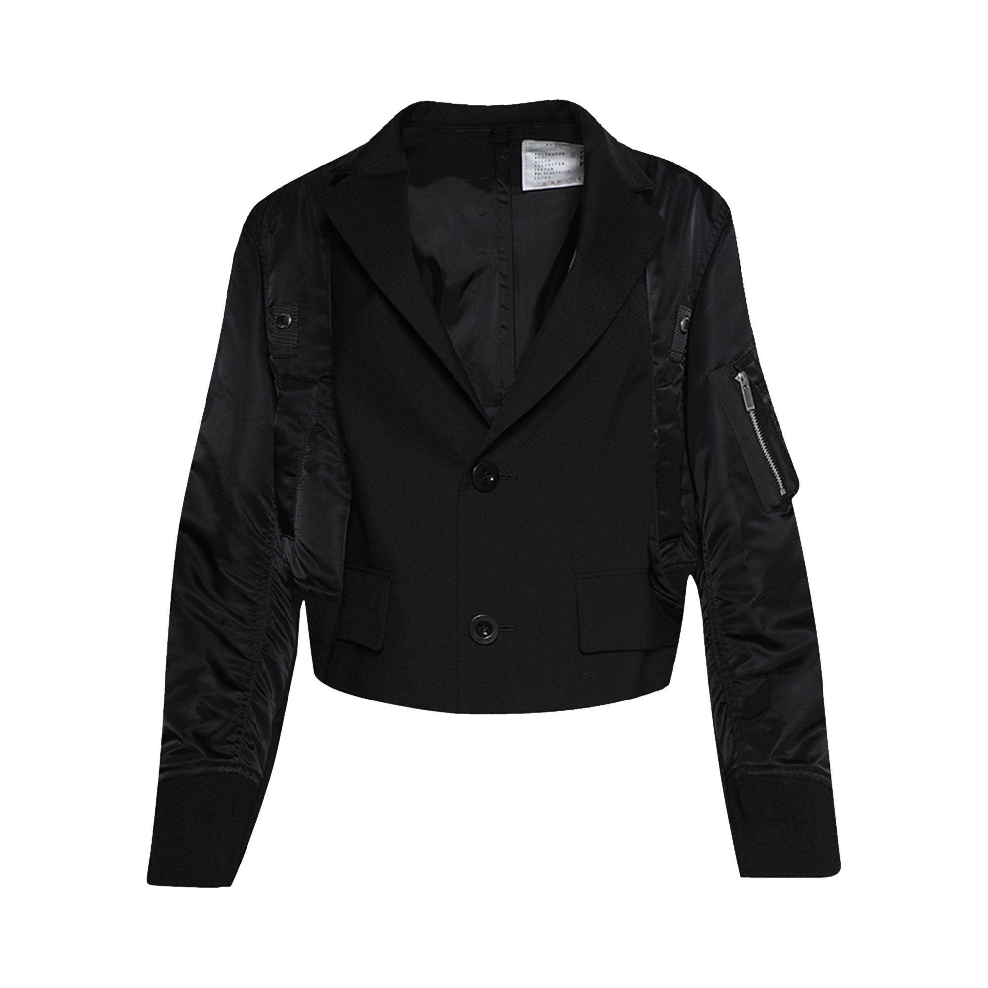 ブルゾン sacai FW24 Black twill jacket (2407338 001) Buy Sacai Suiting x Nylon Twill Jacket 'Black' - 24 07338
