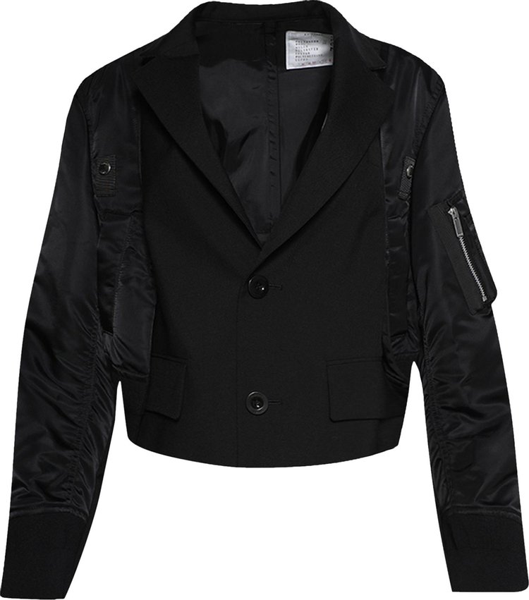 Sacai Suiting x Nylon Twill Jacket Black