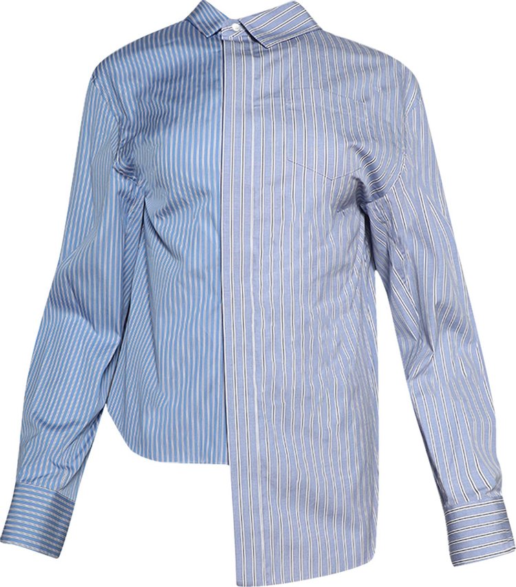 Sacai Striped Poplin Shirt Light Blue