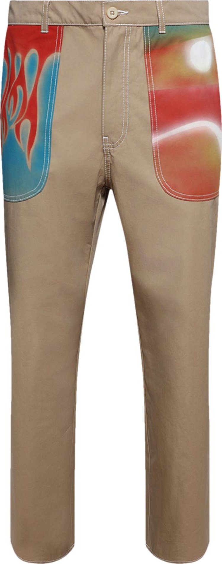 The Elder Statesman Silvano Airbrush Trust Pant KhakiMulticolor