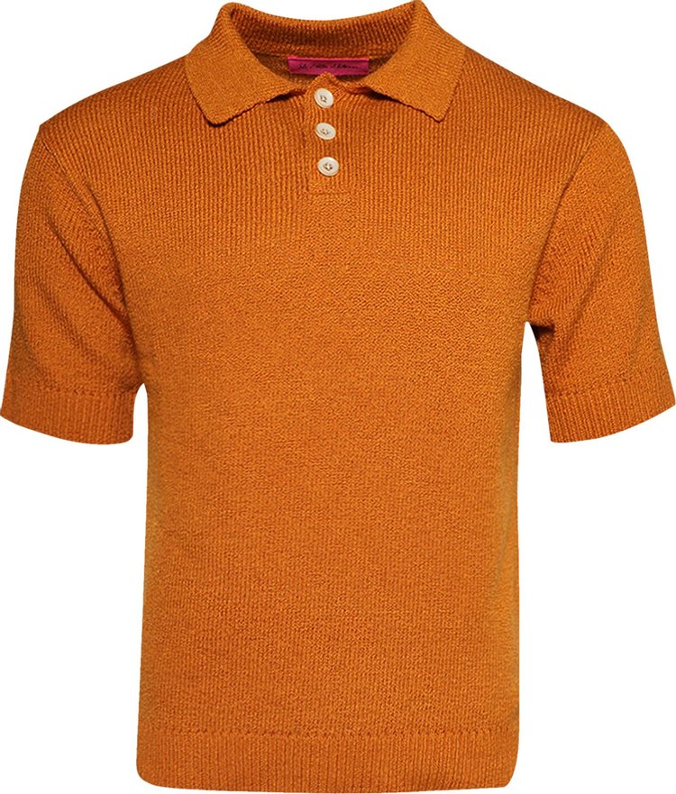 The Elder Statesman Nora Short Sleeve Polo Marigold