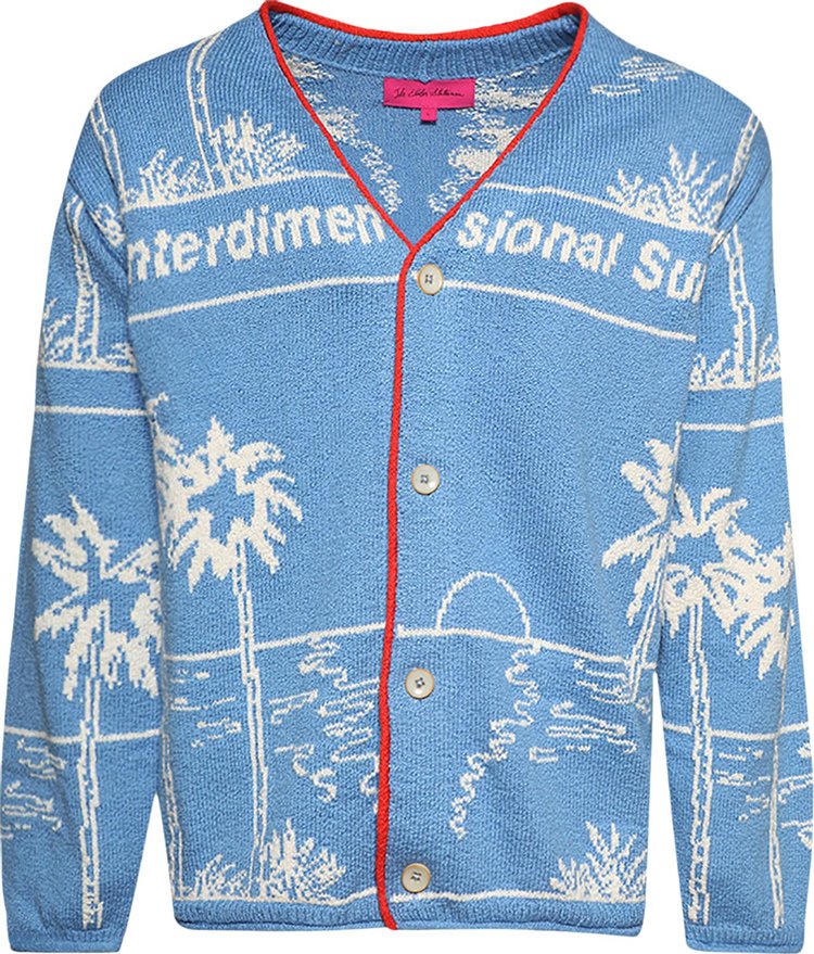 The Elder Statesman Nora ID Surf Cardigan Crypto Blue