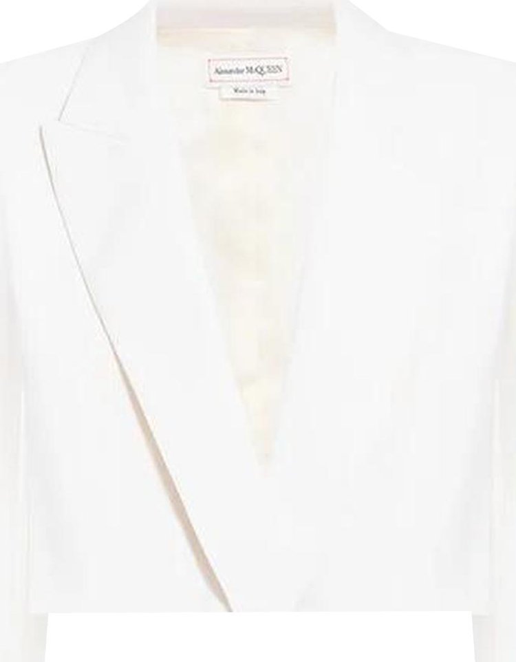 Alexander McQueen Cropped Tuxedo Jacket White