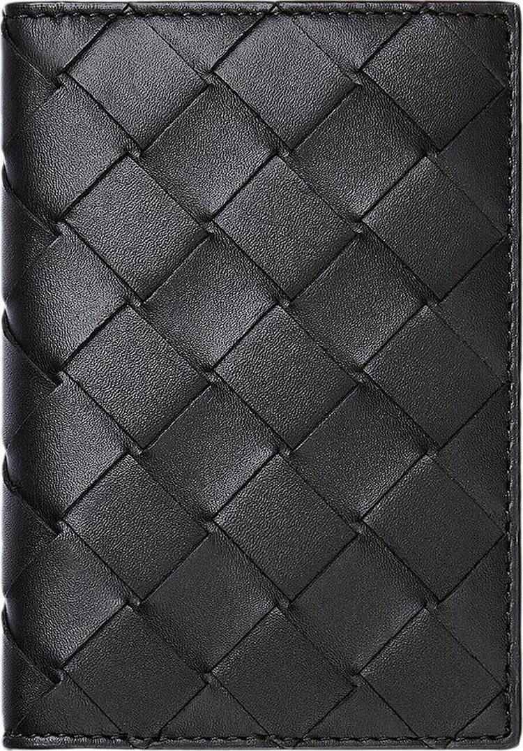 Bottega Veneta Intrecciato Flap Card Case BlackSilver