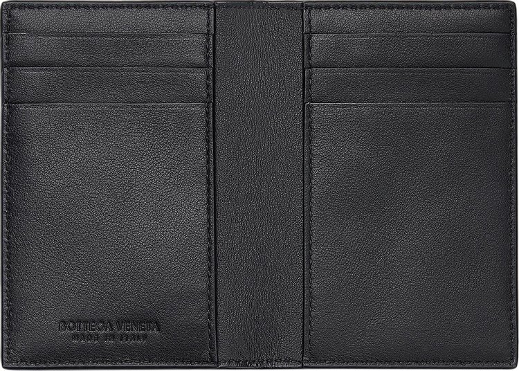 Bottega Veneta Intrecciato Flap Card Case BlackSilver