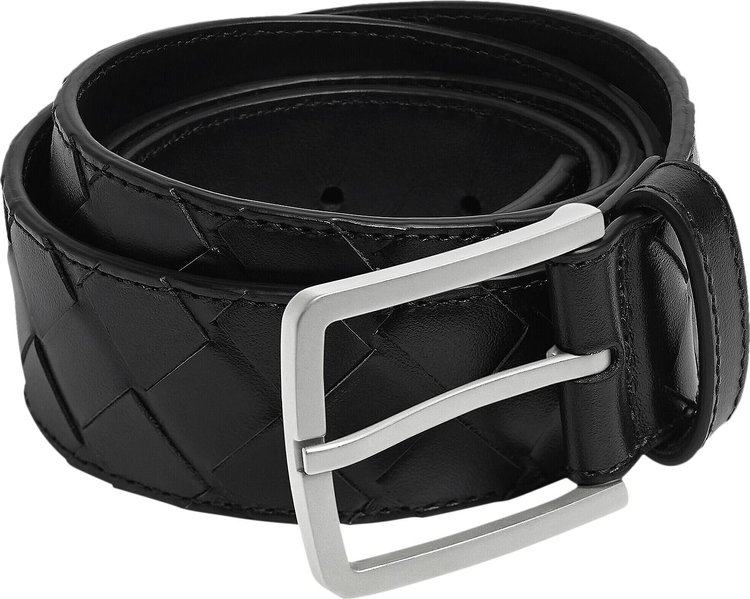 Bottega Veneta Intrecciato Belt BlackSilver