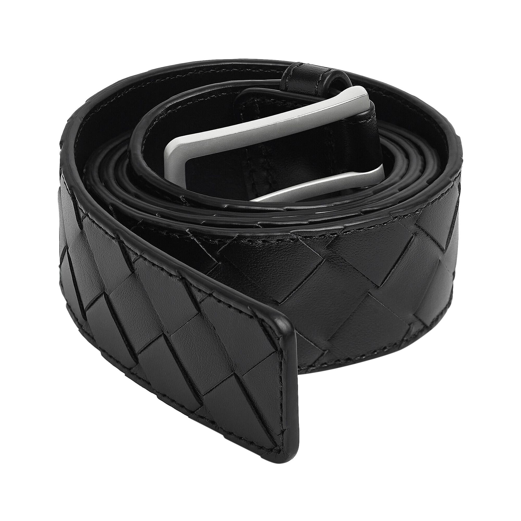 【12月スーパーSALE 15％OFF】 Size 36 'Black/Silver' Belt Intrecciato Veneta Bottega 小物