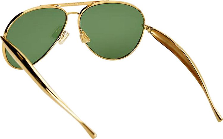 Bottega Veneta Sardine Aviator Sunglasses GoldGreen