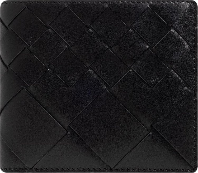 Bottega Veneta Intrecciato Bi Fold Wallet BlackSilver