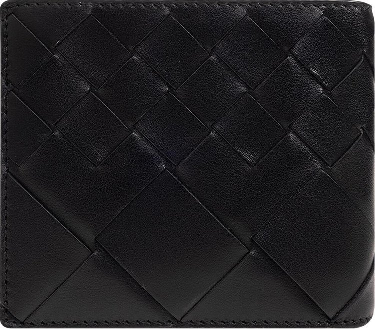 Bottega Veneta Intrecciato Bi Fold Wallet BlackSilver