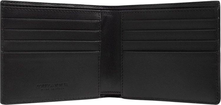 Bottega Veneta Intrecciato Bi Fold Wallet BlackSilver