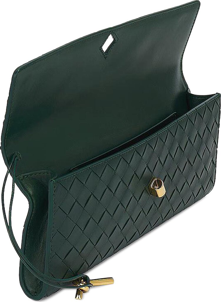 Bottega Veneta Andiamo Long Clutch Emerald GreenBrass