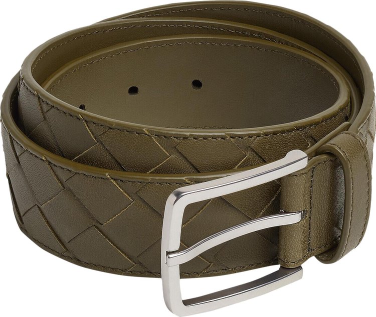 Bottega Veneta Intrecciato Belt MutardSilver