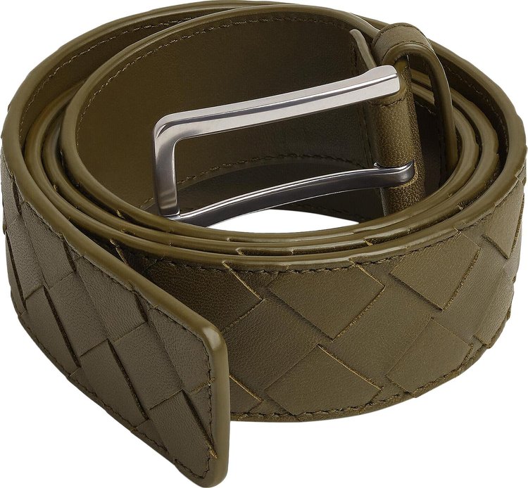 Bottega Veneta Intrecciato Belt MutardSilver