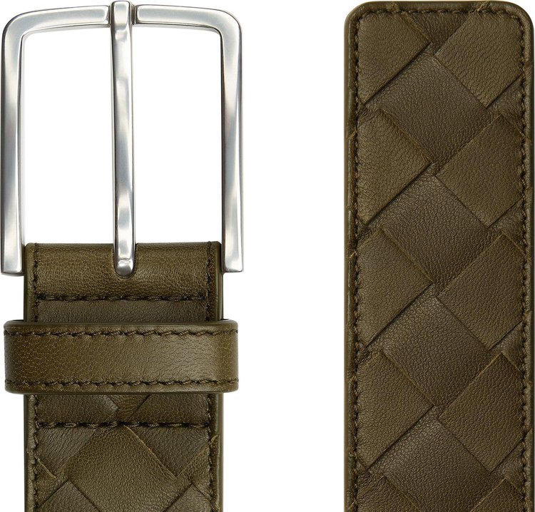 Bottega Veneta Intrecciato Belt MutardSilver