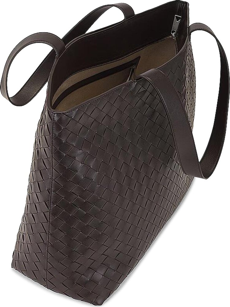 Bottega Veneta Large Intrecciato Zipped Tote Bag FondantSilver