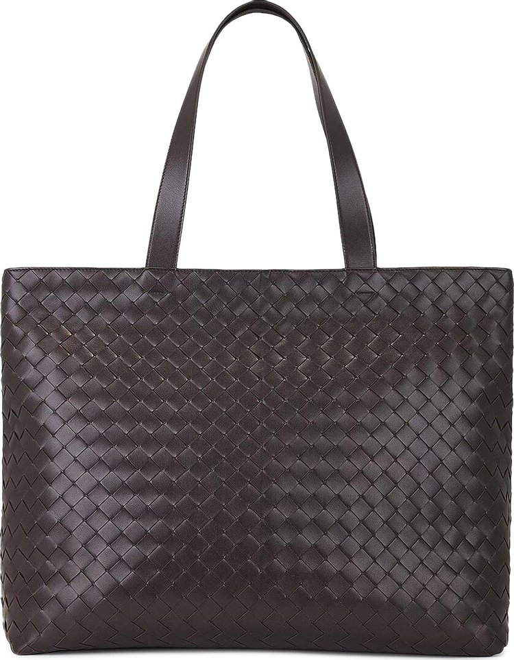 Bottega Veneta Large Intrecciato Zipped Tote Bag FondantSilver