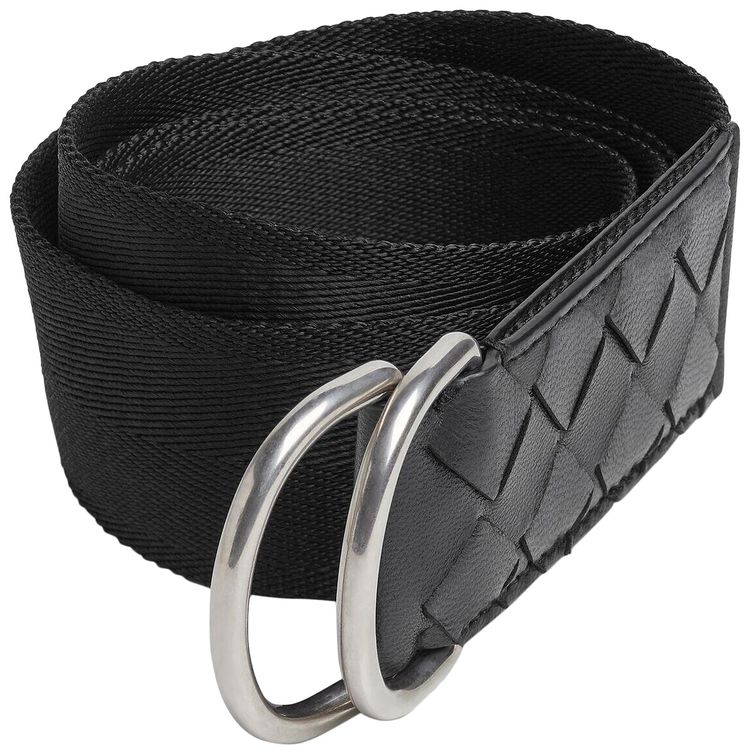 Bottega Veneta Webbing Nastro Belt BlackSilver