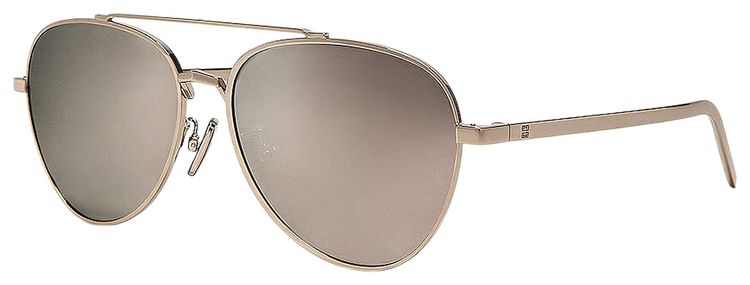 Givenchy Metal Aviator Sunglasses Shiny PalladiumSmoke