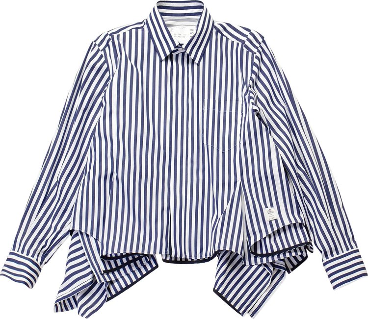 Sacai Thomas Mason Shirt Navy Stripe