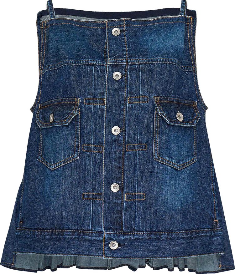 Sacai Denim Camisole Shirt Blue