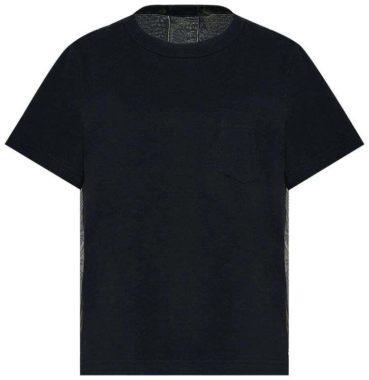 Sacai Floral Print T Shirt Black