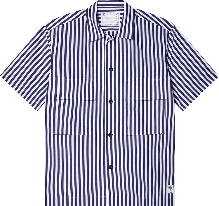 Sacai Thomas Mason Shirt Navy Stripe