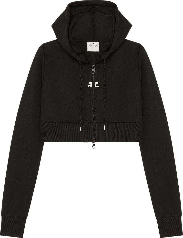 Courreges Cropped Tracksuit Interlock Jacket Black