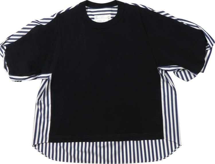 Sacai Jersey T Shirt Navy Stripe